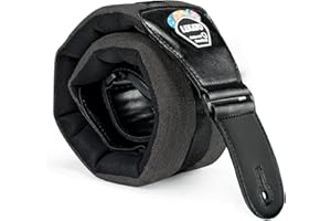 LEKATO Bassgurt für Bass & E-Gitarre mit 3,5 Zoll breitem, verdicktem, schaumstoffgepolstertem Gitarrengurt, verstellbare Länge von 45 bis 55 Zoll, Bassgitarrengurt mit Plektrenhalter