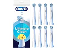 Oral-B iO Ultimate Clean Tandborsthuvuden, Vit, 8 st, Original Runda Borsthuvuden, Med CrissCross-borststrån För Avancerad Djuprengöring Och Plackborttagning