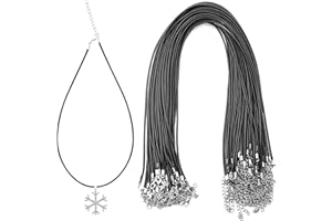 BRELET 50 Pezzi Cordoncino per Collane.Cordino per Collane,Cordoncini per Collana con Chiusura,Adatto per Fare Gioielli Fai da Te,Aggiungere Ciondoli, Charms o Altri Gioielli