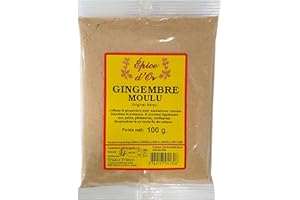 Gingembre Moulu 100g - Epice d'Or, Naturel, sans Additifs ni Conservateur pour une Saveur Épicée Saine et Pure
