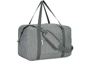 Narwey Bolsa Viaje Ryanair 40x20x25cm Bolsa de Viaje Plegable Equipaje Ligera de Mano Mochila Avion Bolsa de Fin de Semana Bolsa de Deporte 20L(Gris)