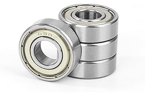 JESUSTREE 4 Piezas 698ZZ Rodamientos de Bolas Miniatura, 8x19x6mm Rodamiento de Bolas con Ranura Profunda, Acero al cromo, Doble Blindaje de Metal, 698-2Z, para monopatines, Scooters, Patines