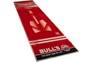 BULL'S Carpet mat 180 red, rutschfester premium dartteppich, umweltfreundliche turnier dartmatte aus nylon und gummi mit offiziellem abstand zum dartboard 237cm x 80cm, optimaler schutz f?r darts und tips