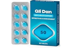 Glidan 50mg – 10 Powerful Blue Tablets for Men’s Health – Fast-Acting Formula with L-Arginine, Ginseng and Maca – Vitality, Stamina and Performance Support – Convenient & Easy to Swallow