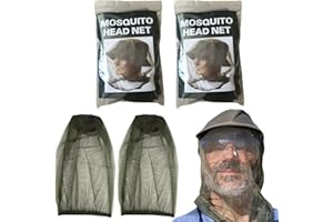 KLLJ Sombrero con Mosquitera,Red para Moscas para la Cara, Mosquitera de Cabeza Cubierta Malla Red de Cabeza Protección Facial Equipo de Pesca al Aire Libre
