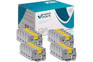 specmark Cinta de etiquetas TZe-651 24mm x 8m Set x 20 pz. Cinta de color negro a amarillo compatible con la impresora Brother PT P-touch AZe-651 EZe-651 TZ-651 TZ2-651