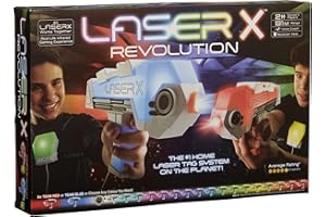 Laser X 88046 Revolution Double Blasters, Elige el Color de tu Equipo, explota más de 90 Metros, con Entrenador de Voz. Experiencia de Juego infrarroja de la Vida Real