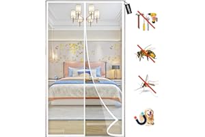 HRSMTY Mosquitera Puerta Magnetica, Corredera Cortina Mosquitera para Puertas Ultrafina Autocebante Totalmente Magnética Automático Antimosquitos, para Sala, Puertas