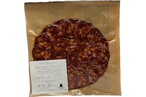 THE BLACK HOOF Chorizo Iberico de Bellota - 100 grammes de Chorizo Ibérique Tranche de porcs ibériques nourris avec des glands. Charcuterie Iberique Pata Negra