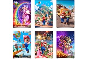 Bonamana Lot de 6 posters Mario 2023 - Poster de film - Jolis posters décoratifs - Sur toile - Pour salon, chambre à coucher - Sans cadre - 20 x 30 cm (portefeuille de scènes)