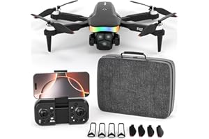 FAKJANK Mini Drone con Telecamera 1080P Lente Elettrico Regolabile 90° LED RGB Per Adulti e Principianti,Drone FPV Controllo Gestuale/Gravità,Modalità Senza Testa Altitudine Stabile Volo Waypoint,3D Flip