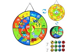 IOUTDOOR Bersaglio per bambini in velcro, pieghevole, double face, con motivi di animali e numeri, con 12 palline appiccicose, disco da gioco per grandi e piccini, 66 cm