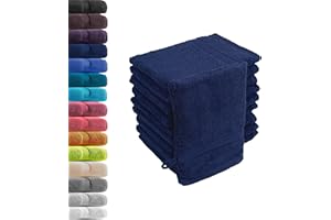 Hometex Premium Textiles Lot de 10 gants de toilette - 16 x 21 cm - 100 % coton éponge - Certifié Oeko-TEX Standard 100 - Qualité supérieure - 500 g/m² Marine