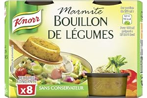 Knorr Marmite Bouillon de Légumes, idéal pour les poêlées et les soupes, riche en goût, sans colorant, sans conservateur, 8 capsules