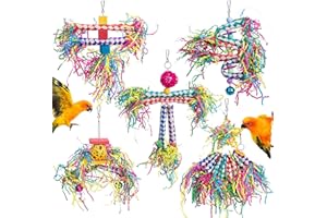 Camidy Parrot Cage Shredder Zabawki do żerowania ptaków Zabawki Foraging Hanging Toy Bird Loofah Toys Colorful Bamboo Wiszące Zabawki dla małych ptaków Parakiety Cockatiel Conure African Grey