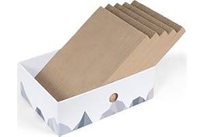 CASEETO Conlun 5er-Pack Katzenkratzbox mit Katzenkratzpad, Großes Beidseitiges Design, Interaktive Öffnungen, Sauber & Langlebig, Kratzpappe für Katzen, Möbelschutz (Groß, Weiß)