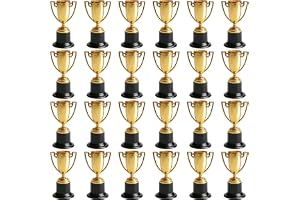 Aicharynic 24 Stycken Pokaler Troféer, Mini Troféer för Barn, Pokal Barn, Pokaler Barnfödelsedag, Mini Guldtrofé, Mini Pokaler för Klassrum, Skola, Belöningar, Rekvisita