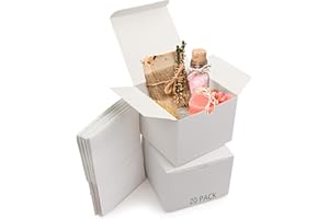 Belle Vous 20-Pezzi Scatole Regalo Cartone Bianche per Feste, Compleanni, Matrimonio, 12 x 12 x 9cm