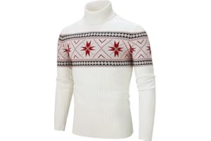 AIDEAONE Maglione Dolcevita da Uomo Maglione Casual a Costine Slim Fit a Maglia Collo Alto Pullover Dolcevita