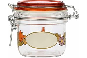 THUN - Barattolo Ermetico in Vetro con Girasole e Farfalla - Giallo - Arredo Casa, Cucina - Idea Regalo - Linea Country - Vetro - 200 ml; h 8,9 cm; ⌀ 8 cm