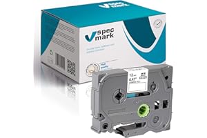 specmark Cinta de etiquetas TZe-233 12mm x 8m Cinta azul sobre blanco compatible con todas las impresoras Brother PT P-touch AZe-233 EZe-233 TZ-233 TZ2-233