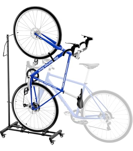 Sol Pied Atelier Velo Support Vertical Vélo Mimoke - Porte-Vélo Autoportant Avec Roues Verrouillables - Hauteur Réglable 42-85 Cm - Max 25 Kg Support Vélo Support Velo