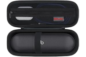 Elonbo Tragetasche für Beats Pill Wireless Bluetooth Lautsprecher, tragbare Lautsprecher Reisetasche Beats Pill Lautsprecher Aufbewahrungshalter, Mesh Tasche passt Ladegerät, Schwarz