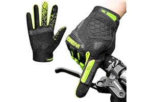 INBIKE Rękawiczki rowerowe męskie do roweru górskiego, MTB pełne palce, wyściełane TPR, amortyzacja wstrząsów, oddychające