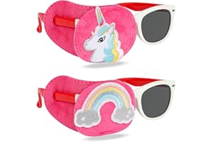 HIFOT benda occhio pigro bambini 2 Pezzi, Unicorno eye patch coprente per occhio pigro ambliopia,Benda per occhio per occhiali che curano ambliopia