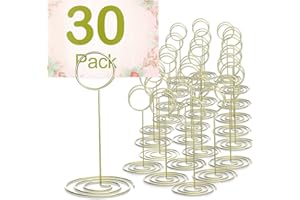 ‎PCHERO Gold Tischkartenhalter, PChero 30 Stück Tischkartenhalter Hochzeit Memoclip Fotohalter Metall Table Number Holder Tischnummernhalter für Restaurant Tisch Hochzeiten Party
