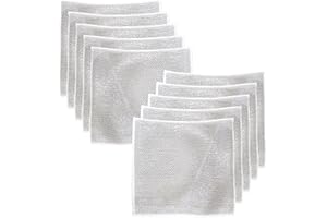 SLEEKEE 10 pezzi in filo d'acciaio a doppio strato, multiuso, in filo d'acciaio bagnato e asciutto, riutilizzabile, adatto per lavare piatti e pentole su comodi fornelli (20 x 20 cm).