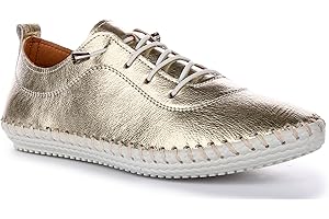 JUSTINREESS ENGLAND Lexi 2 Women's Mustard Leather Slip On Comfort Shoes, Floral Print, All Day Wear