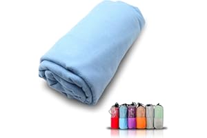 MEISHIDA Toalla de Microfibra Secado Super Rápido, Toalla para Deporte Gimnasio, De Viaje y a la Playa, Absorbente y Ultraligera (Azul, 40 x 80 cm)