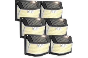 CZHHMART Solar Security Lights Outdoor Garden: 248 LED Motion Sensor Light 3 Modes Outdoor Wall Lights 270° Lighting Garden Lights Solar Powered IP65 Waterproof for Fence Front Door Yard Garage 6 Pack