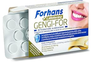 Forhans, Integratore Alimentare Gengi-For, con Lattoferrina e D-Biotina, Azione Antibatterica e Anti Infiammatoria Naturale per il Cavo Orale, Senza Zucchero, 30 Compresse Orosolubili