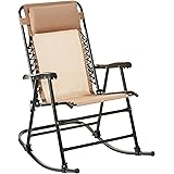 Amazon Basics - Sedia a dondolo pieghevole, Beige, 98 x 95 x 66 cm