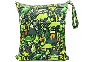 FenFang Wetbag, Borsa per Pannolini Lavabili Riutilizzabile, Neonato Sacchetto del Pannolino Organizzatore Trucchi Lavabile con Doppia Cerniera Impermeabile Bambino Bag per Viaggi Gym