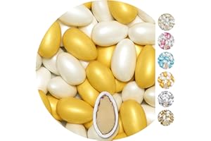 EinsSein 1kg Peladillas de almendras boda Conchiglia Mezcla Oro blanco mate metálico peladilla almendra bautizo bautizos grageas comunion comunión niño baratas confeti Fiesta cumpleaños chocolate
