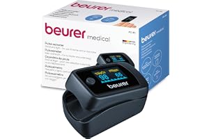 Beurer PO 45 pulsoximeter, mätning av syremättnad (SPO2), puls (puls) och perfusionsindex (PI), smärtfri användning, färgdisplay
