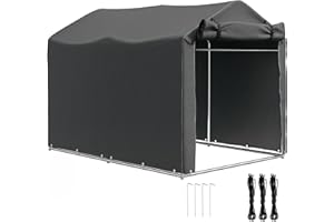 Outsunny Garagenzelt, wasserdicht Zeltgarage mit Rolltür, UV-beständig Fahrradabdeckung Gerätehaus Gerätezelt, Foliengerätehaus Fahradgarage für Terrasse, Garten, 220 x 157 x 165 cm Dunkelgrau