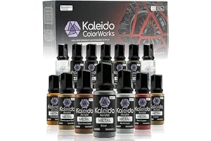 Gaahleri Kaleido - Set di 12 colori per aerografo a base d'acqua, acrilico, metallizzato, per modelli di auto, Gundam, Gunpla, Mecha, pre-diluito, lucido, ad asciugatura rapida, con diluente e