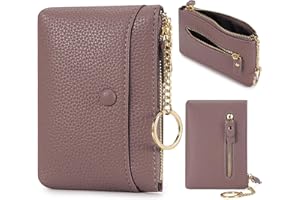 HKCLUF Portafoglio Donna Portafoglio Piccolo Donna in Pelle in Morbida Pelle Portamonete Portacarte Piccolo Portafoglio con zip e portachiavi Viola