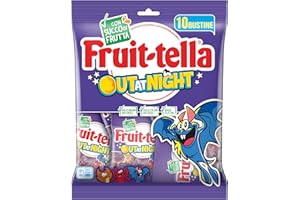 Fruittella Out at Night, Caramelle Gommose, Gusto Frutta, Con Succo di Frutta, Senza Glutine, 1 busta da 250 Grammi con 10 Mini Buste da 25 Grammi, Ideale per Halloween, Festa Halloween, Bambini