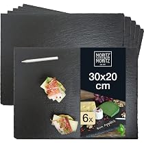 Plateau Ardoise Ronde LACOR Ø20cm - Noir - Conducteur Froid/Chaud - Pieds Antidérapants - Présentation Plats