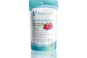 NutriVolv Raspberry Ketones 1000mg per Serving | Natural Weight Loss Supplement | Boosts Metabolism & Energy | Fat Burner & Appetite Suppressant | 60 Vegan Capsules