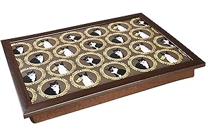Penguin Home® Padded tray| Design-Cats in brown and gold| Laptop Padded Bag Laptop Bag Desk Laptop Stand TV Tray for Dinner Breakfast Tray Serving Tray| Size-XL|| 49.5x35x8 cm