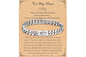 TEVOP Engraved Bracelet Gifts for Men Boys, Dad Uncle Grandad Son Grandson Brother Nephew Gifts, Cuban Chain Bracelet Jewellery Presents for Birthday Fathers Day Christmas Valentines Day Graduation