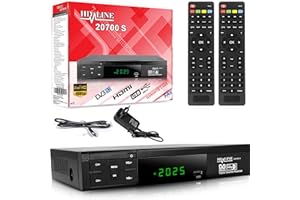Hd-line HD DVB S2 Satelliti Ricevitori + Telecomando Intelligente, Satellite Digitale (DVB-S/S2, HDMI, SCART, 2x USB 2.0, Full HD 1080p) Solo per i canali tedeschi