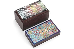 Octavius, Assorted Tea Sampler Gift Set (6 Flavors, 30 Tea Bags) | Black & Green Tea Sampler Pack | Tile Motif Design Wooden Tea Gift Set | Pack of 1