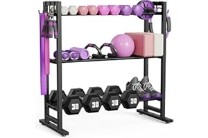 ‎NIFFGAFF niffgaff 3-stufiger verstellbarer Hantelständer mit verlängertem Boden & Seitenhaken, robuste 450-lb-Kapazität für Heimstudio-Aufbewahrung (Nur Ständer) upgraded customizable 3 tier dumbbell racks